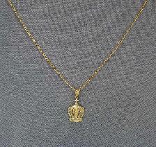 10 yellow Figaro chain & pendant #420_12 - Photo 9