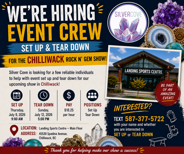 Temp Event Staff Needed – Chilliwack Rock N' Gem Show