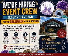 Temp Event Staff Needed – Chilliwack Rock N' Gem Show