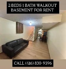2 Beds 1 Bath Basement for Rent