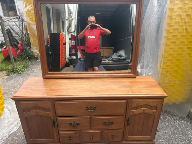 Free delivery antique Wooden Dresser with Mirror