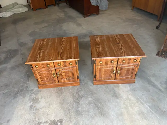 Free delivery used Pair of Wooden Side Tables/Nightstands