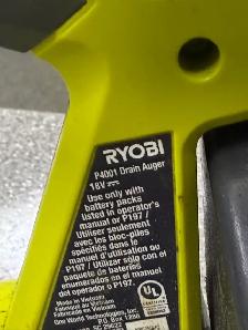 Ryobi P4001 18V Drain Auger Tool Only - Photo 3