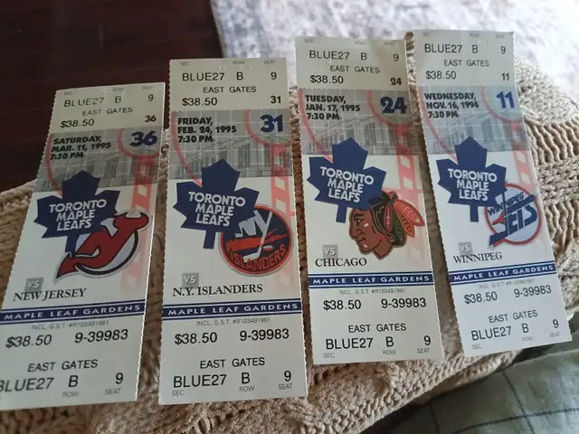 Toronto Maple Leaf Ticket Stubs