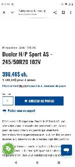 4 pneus été Bridgestone Dueler Sport 245-50R20 excellent état - Photo 8