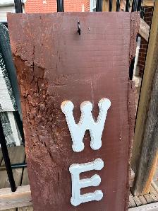 Handmade Welcome Sign Painted Made From Tree Outdoor Garden - Photo 4