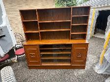 Free delivery used antique Wooden Bookcase with Cabinet Storage - Photo 2