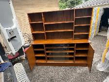 Free delivery used antique Wooden Bookcase with Cabinet Storage - Photo 4