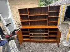Free delivery used antique Wooden Bookcase with Cabinet Storage - Photo 5