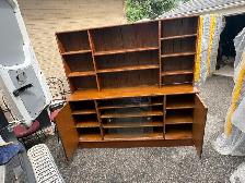 Free delivery used antique Wooden Bookcase with Cabinet Storage - Photo 6