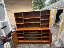 Free delivery used antique Wooden Bookcase with Cabinet Storage - Photo 7