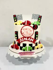 Racing car cake, traffic lights cake , 3rd birthday cake - Photo 2