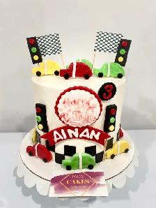 Racing car cake, traffic lights cake , 3rd birthday cake - Photo 4