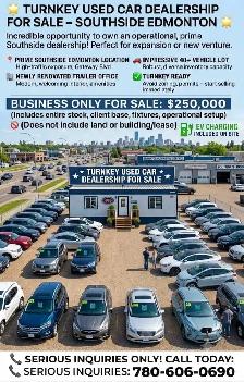 Turn Key Used car Bussiness for sale - Soutside Edmonton