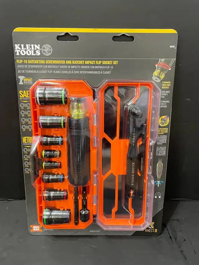 KLEIN TOOLS FLIP-16 RATCHETING SCREWDRIVER SET