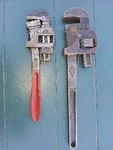 10 inch Hoppe  and a 12 inch Stillson Pipe Wrenches