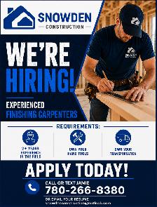 Snowden Construction is hiring!
