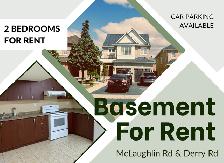 2 Bedroom Basement For Rent- NOW AVAILABLE
