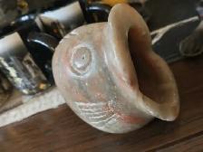 Unique Pink Soapstone unique Rare Open Big Mouth Bass sculpture