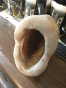Unique Pink Soapstone unique Rare Open Big Mouth Bass sculpture - Photo 4