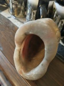 Unique Pink Soapstone unique Rare Open Big Mouth Bass sculpture - Photo 5
