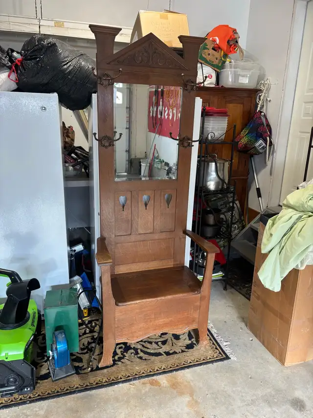 Antique oak hallstand