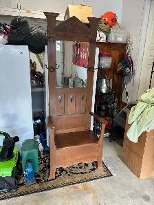 Antique oak hallstand