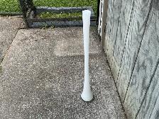 Vintage 31 inch Tall White Glass Trumpet Vase. - Photo 2