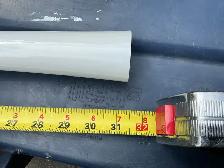 Vintage 31 inch Tall White Glass Trumpet Vase. - Photo 8