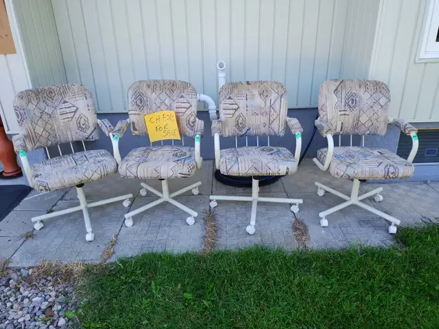 Upholstered Swivel Kitchen chairs on casters