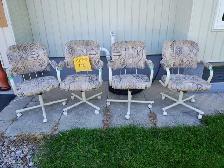 Upholstered Swivel Kitchen chairs on casters