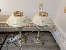 for sale. 2 vintage metal and glass tri-lights - Photo 2