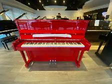 Polished 'Ferrari' red upright piano MSRP $12,995 on sale!