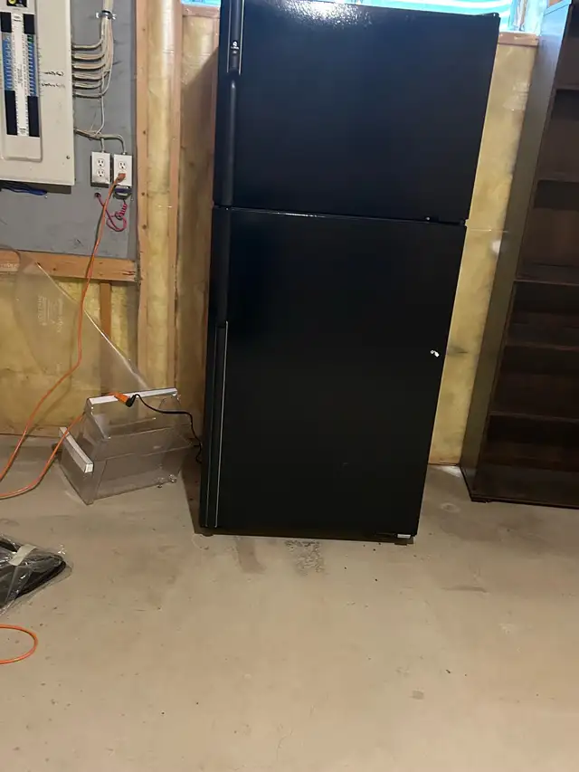 black fridge