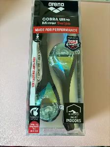 NEW Arena Cobra Ultra Swipe Mirror Goggles – Aqua/Black (002507-