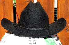 Black Cowboy Hat, Custom Steam fitting,   new feathers - Photo 3