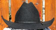 Black Cowboy Hat, Custom Steam fitting,   new feathers - Photo 4
