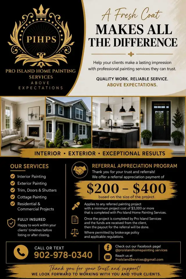 We Appreciate Referrals – Pro Island Painting Services Program