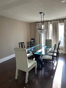 10 Person Glass Dining Table and Chairs - Photo 2