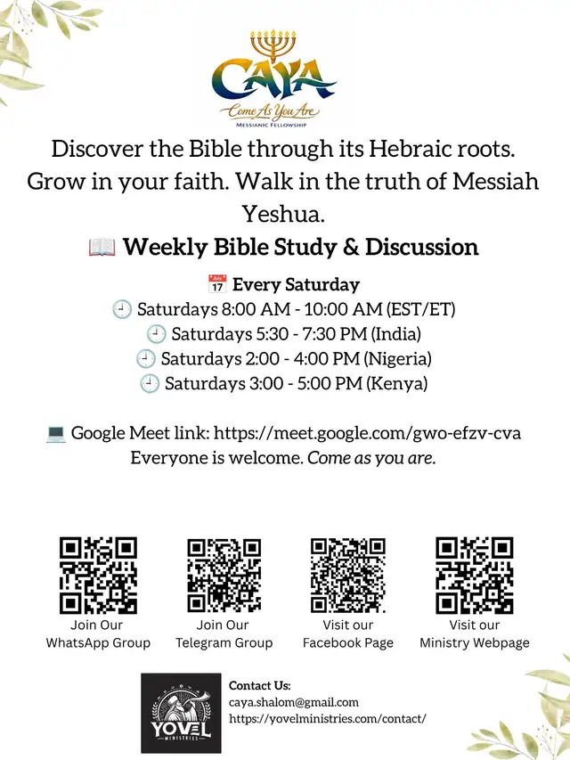 Online Sabbath Fellowship – Discover the Bible's Hebraic Roots