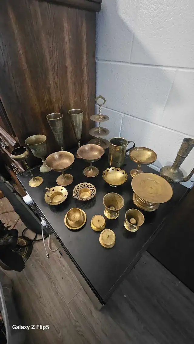 Lot #5 Chandelier brass/laiton vintage