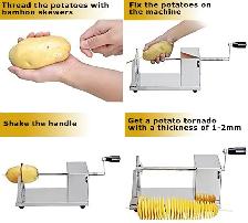 Manual Stainless Steel Potato Chips Spiral Slicer 181200 - Photo 8