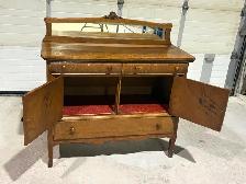 Antique Quarter-Sawn Tiger Oak Sideboard Buffet (w Mirror) - Photo 2