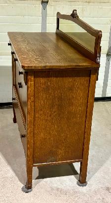 Antique Quarter-Sawn Tiger Oak Sideboard Buffet (w Mirror) - Photo 5