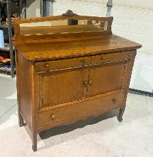 Antique Quarter-Sawn Tiger Oak Sideboard Buffet (w Mirror) - Photo 8