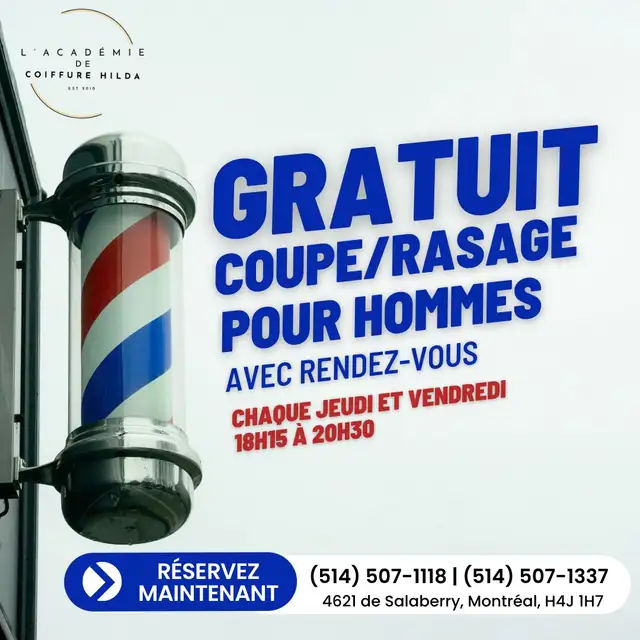 COUPE GRATUIT HOMMES - FREE HAIRCUT FOR MEN