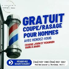 COUPE GRATUIT HOMMES - FREE HAIRCUT FOR MEN