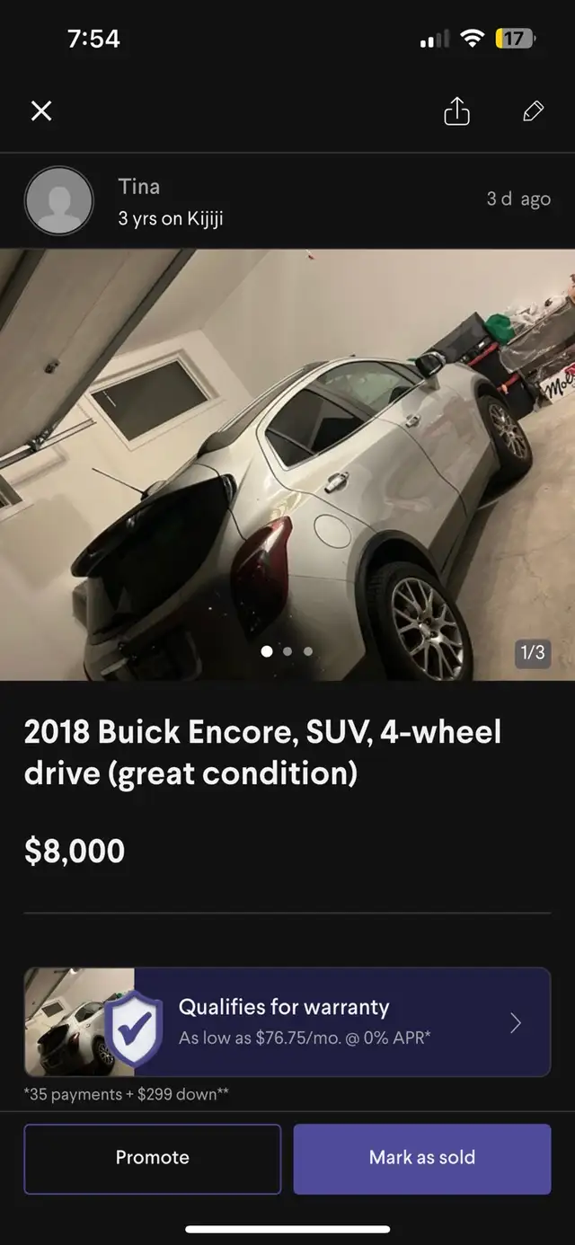 2018 Buick Encore, SUV, 4-wheel drive (great condition)