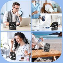 Ajgvq Desk Fan, 4000mAh USB Rechargeable Portable Table Fan