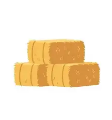 small square straw bales